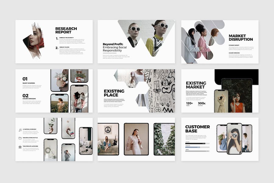 艺术潮流服装展示设计PPT模板 - 顶尖PPT