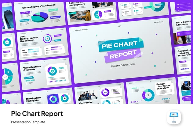 圆形饼形图keynote模板 - 顶尖PPT