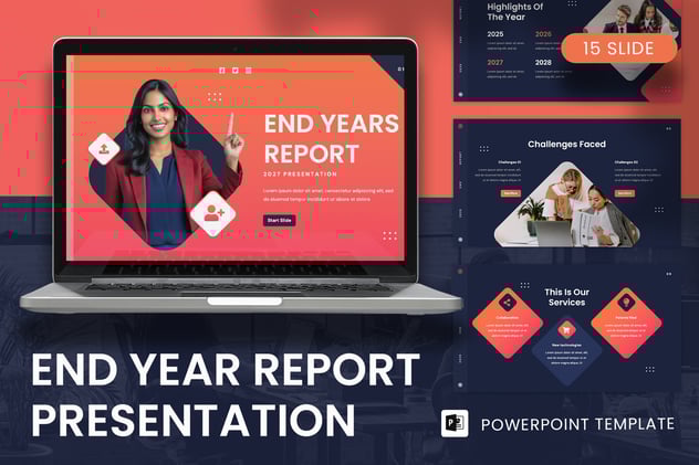 年终报告PowerPoint模板 - 顶尖PPT