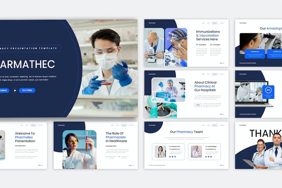 药房医疗健康服务Keynote模板 - 顶尖PPT