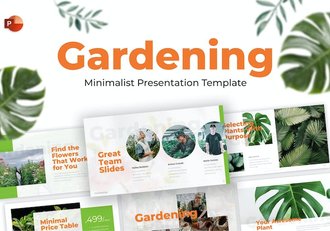 园艺花店极简风格PPT模板 - 顶尖PPT