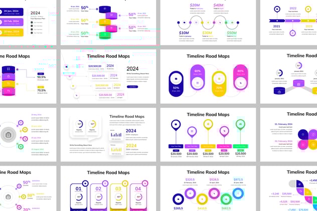 项目规划时间轴路线图导航PPT模板 - 顶尖PPT
