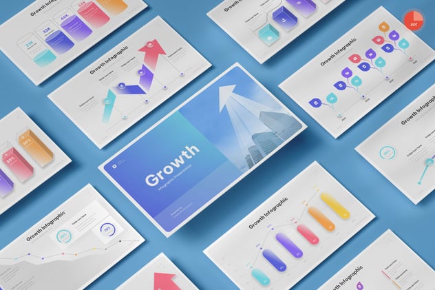 数据增长信息图形PPT模板 - 顶尖PPT