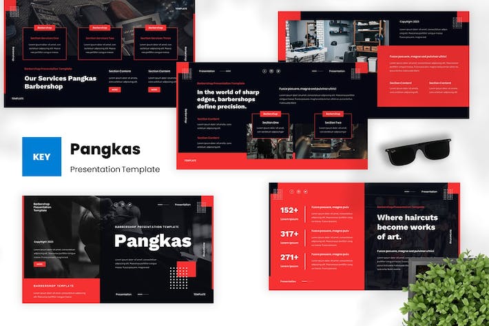 理发店剃须keynote模板 - 顶尖PPT