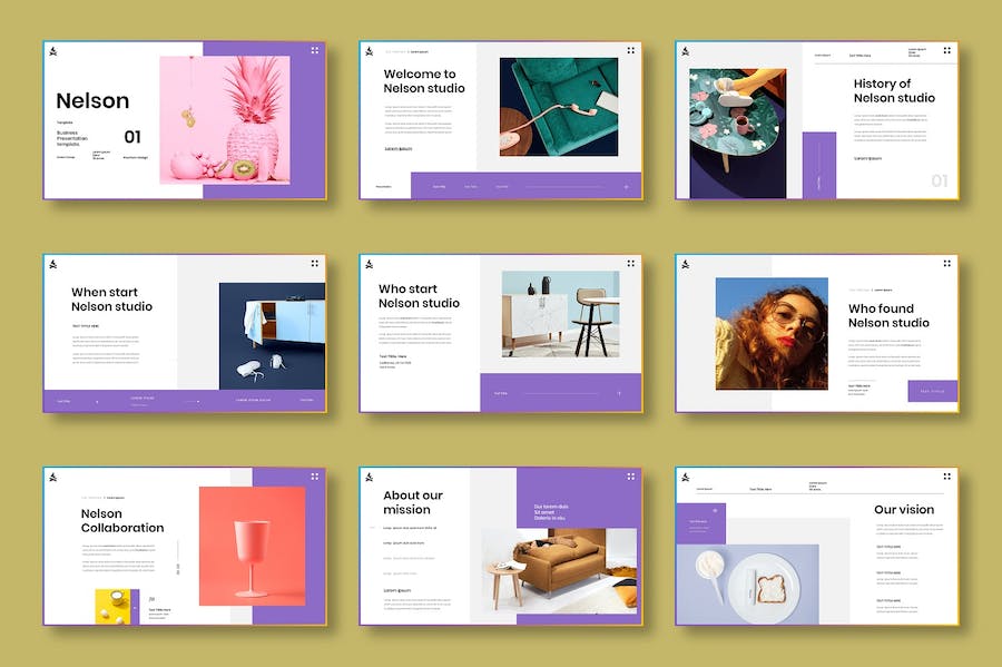 彩色图片拼贴商务策划Keynote模板 - 顶尖PPT