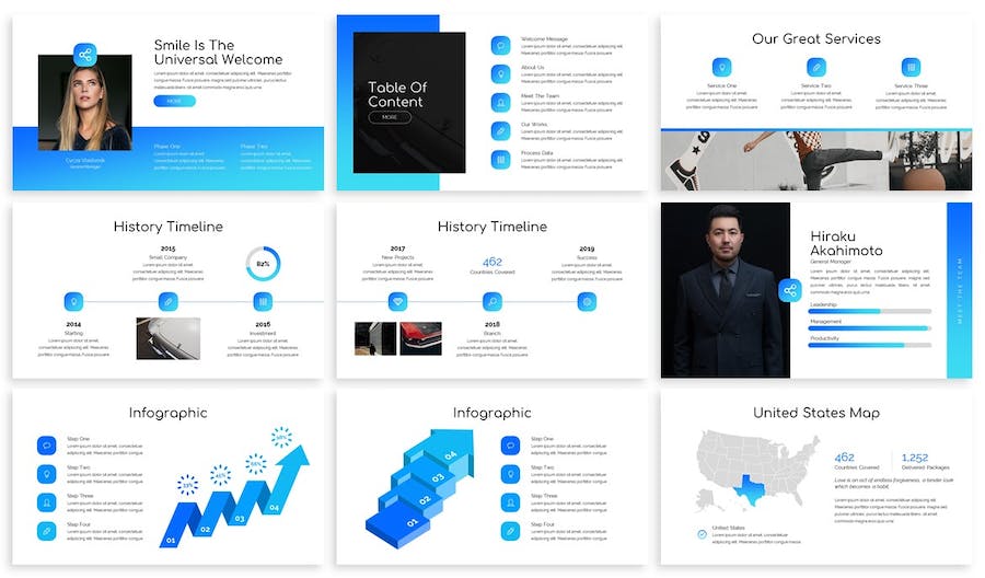 创意渐变设计艺术展示Keynote模板 - 顶尖PPT