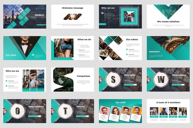 现代商务设计风格解决方案PPT动画模板 - 顶尖PPT