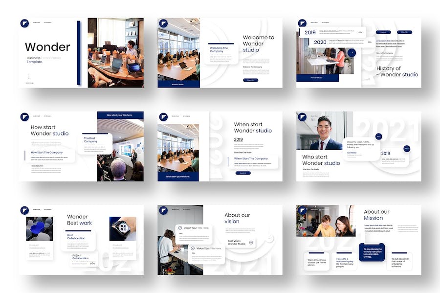 欧美商务风格企业项目合作简介商用PPT模板 - 顶尖PPT