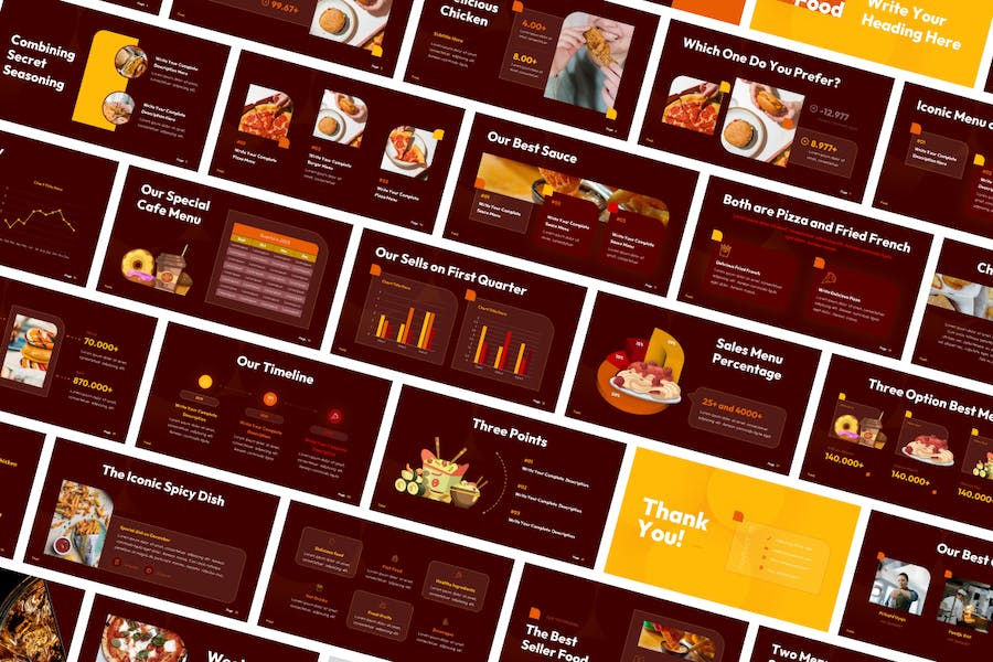 食品餐饮产品展示方案PPT模板 - 顶尖PPT