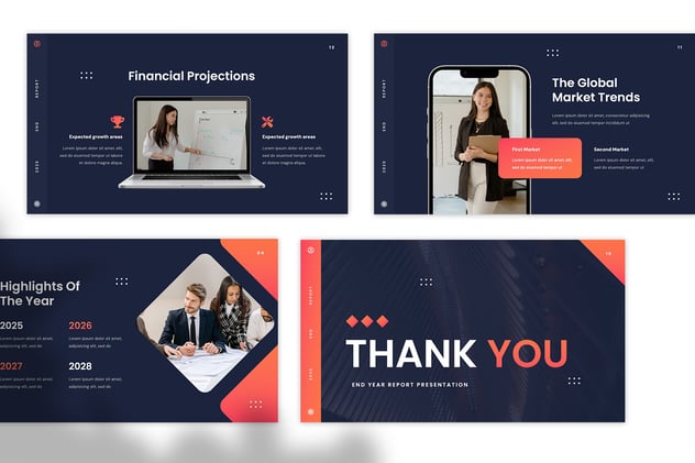 年终报告PowerPoint模板 - 顶尖PPT