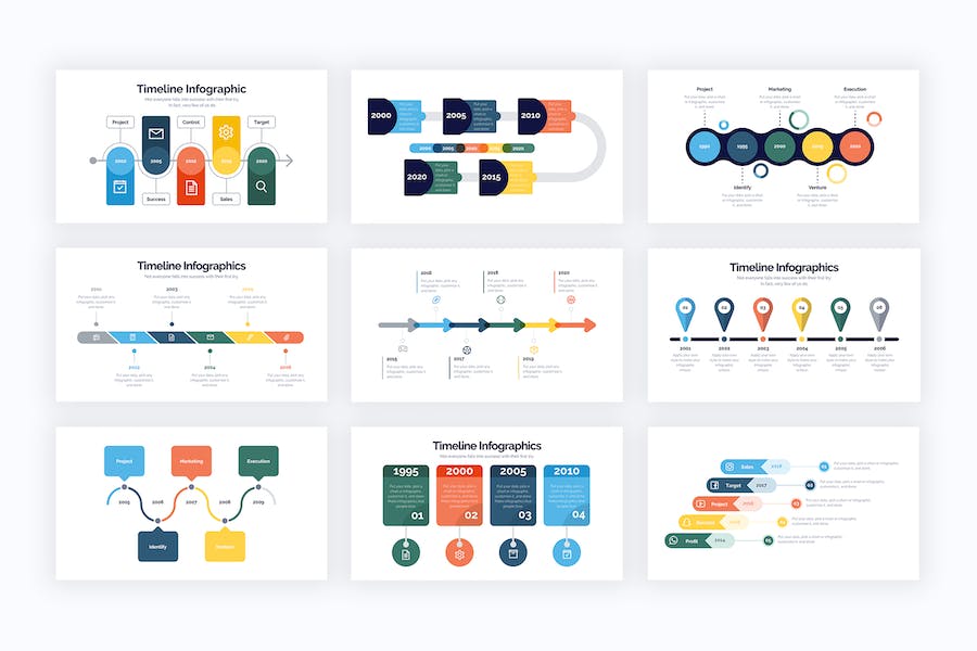 业务时间轴项目进度信息图PPT模板 - 顶尖PPT