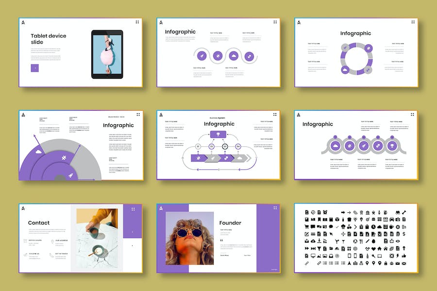 彩色图片拼贴商务策划Keynote模板 - 顶尖PPT