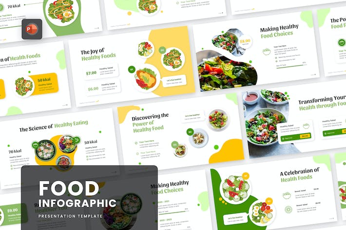 食品信息图表营养展示PPT模板 - 顶尖PPT