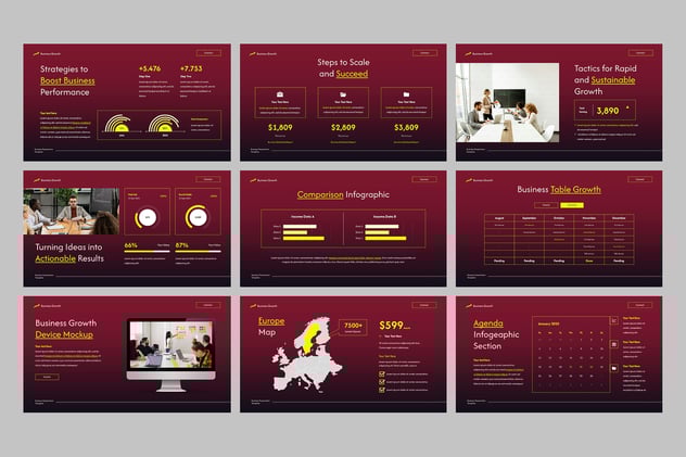 业务增长战略规划分析PPT模板 - 顶尖PPT