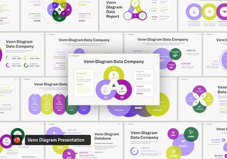 圆形数据分析对比图形图表PPT模板 - 顶尖PPT