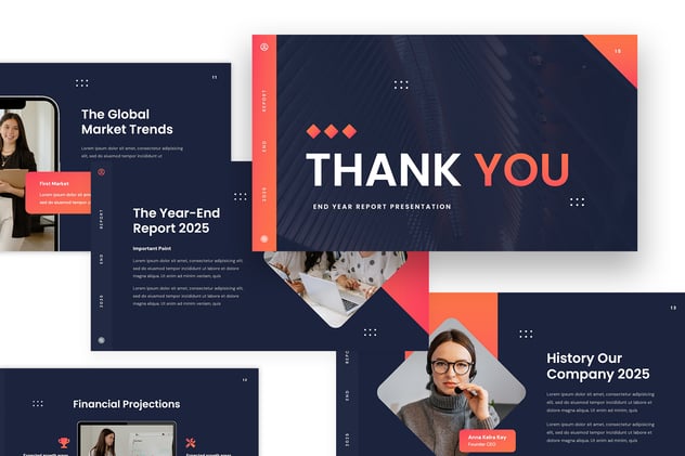 年终报告PowerPoint模板 - 顶尖PPT