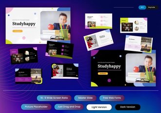 在线教育平台课程教学设计Keynote模板 - 顶尖PPT
