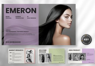 专业头发护理服务宣传展示Keynote模板 - 顶尖PPT