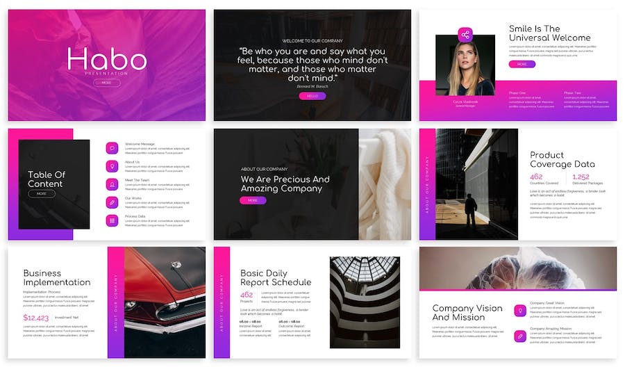 创意渐变设计艺术展示Keynote模板 - 顶尖PPT