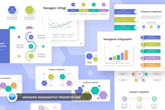 六边形信息图表keynote模板 - 顶尖PPT