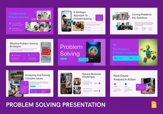 紫色问题解决方案策略分析PPT模板 - 顶尖PPT