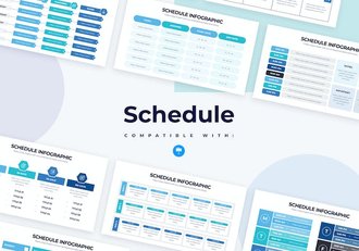 蓝色日程表时间管理信息图Keynote模板 - 顶尖PPT