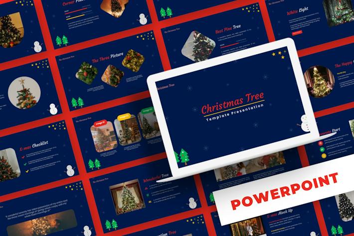 圣诞树主题设计展示PPT模板 Retry - 顶尖PPT