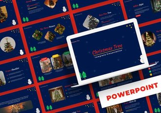 圣诞树主题设计展示PPT模板 Retry - 顶尖PPT