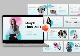 毛玻璃背景商务风格PPT模板 - 顶尖PPT