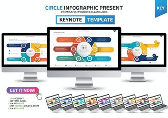 微立体圆形循环关系图形keynote模板 - 顶尖PPT