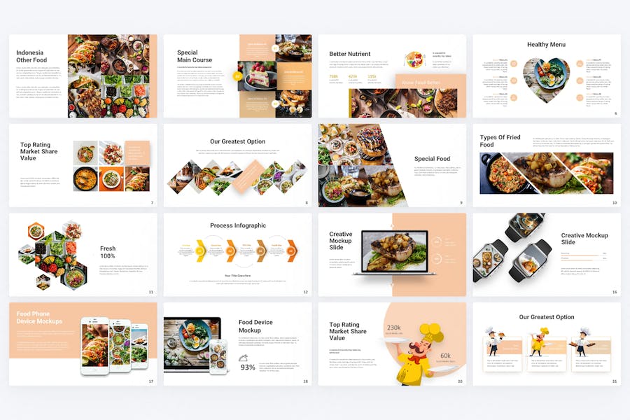 餐饮美食推荐展示PPT模板 - 顶尖PPT