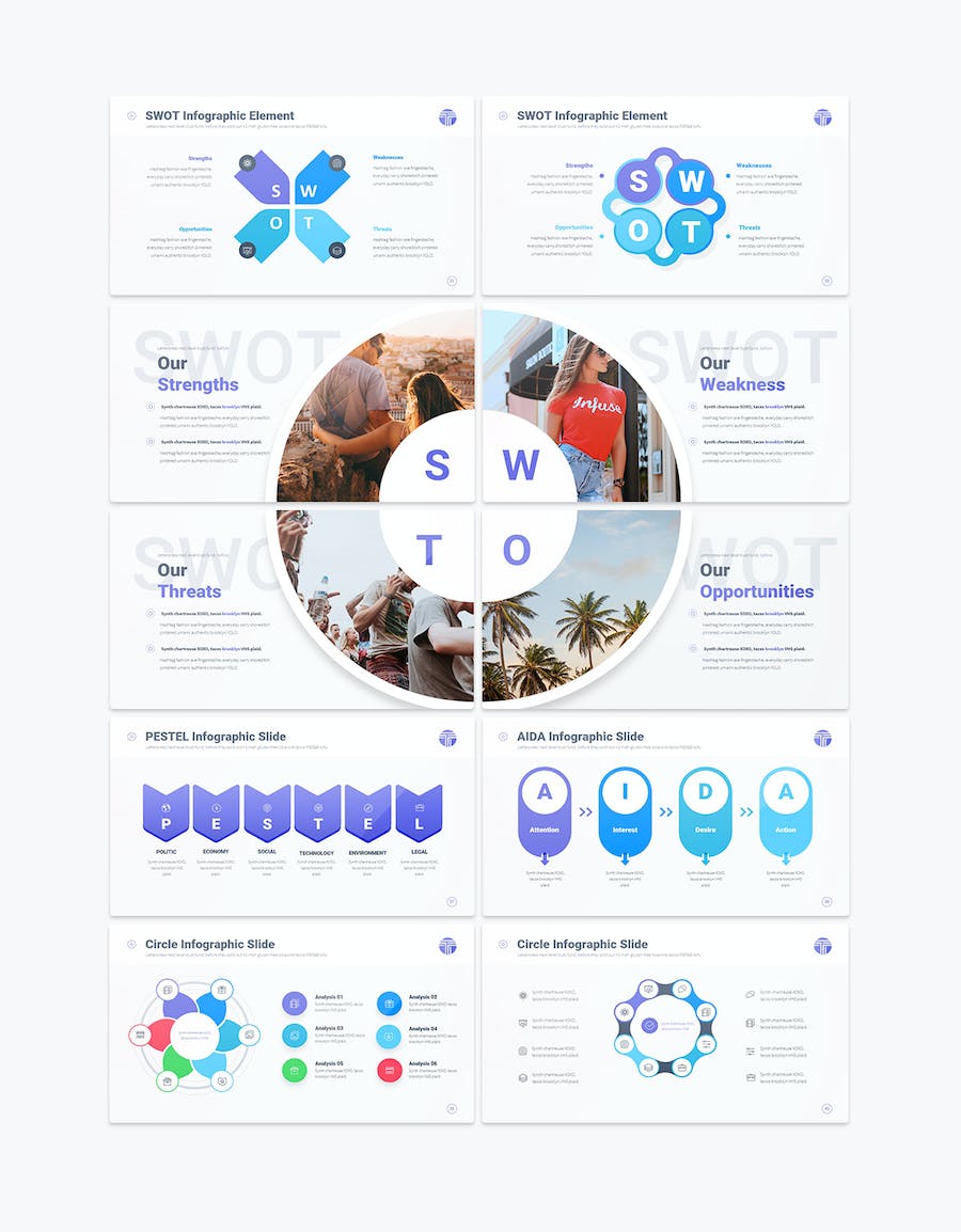 国外商务科技多用途信息图形图表PPT模板 - 顶尖PPT