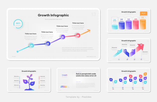 数据增长信息图形PPT模板 - 顶尖PPT