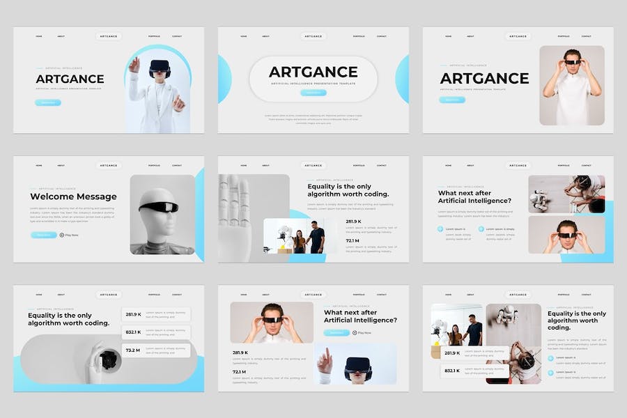人工智能应用展示技术方案实现推介PPT模板 - 顶尖PPT