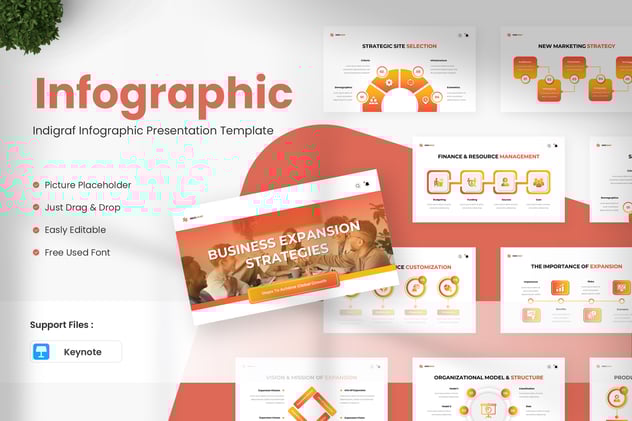 公司内部组织架构信息图形keynote模板 - 顶尖PPT