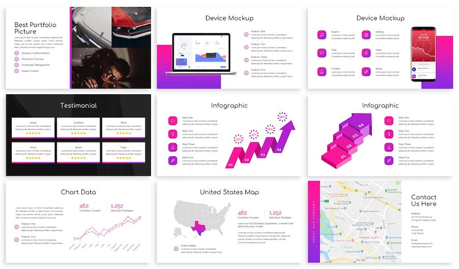 创意渐变设计艺术展示Keynote模板 - 顶尖PPT