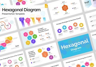 彩色六边形图形PPT模板 - 顶尖PPT