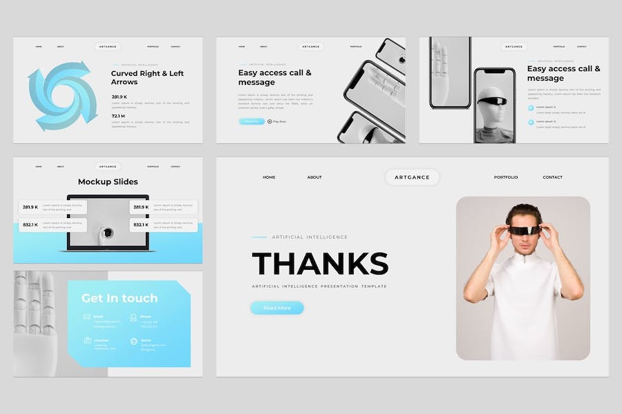 人工智能应用展示技术方案实现推介PPT模板 - 顶尖PPT