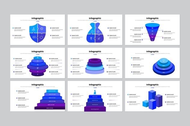 商务蓝色信息图形keynote模板 - 顶尖PPT
