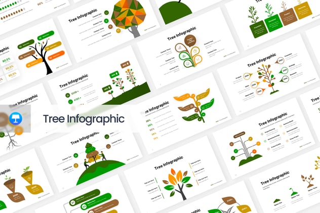 树型信息图形keynote模板 - 顶尖PPT