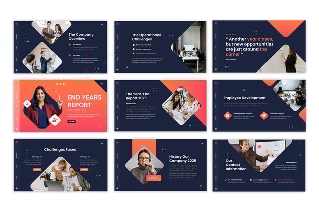 年终报告PowerPoint模板 - 顶尖PPT