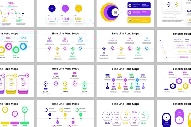 项目规划时间轴路线图导航PPT模板 - 顶尖PPT