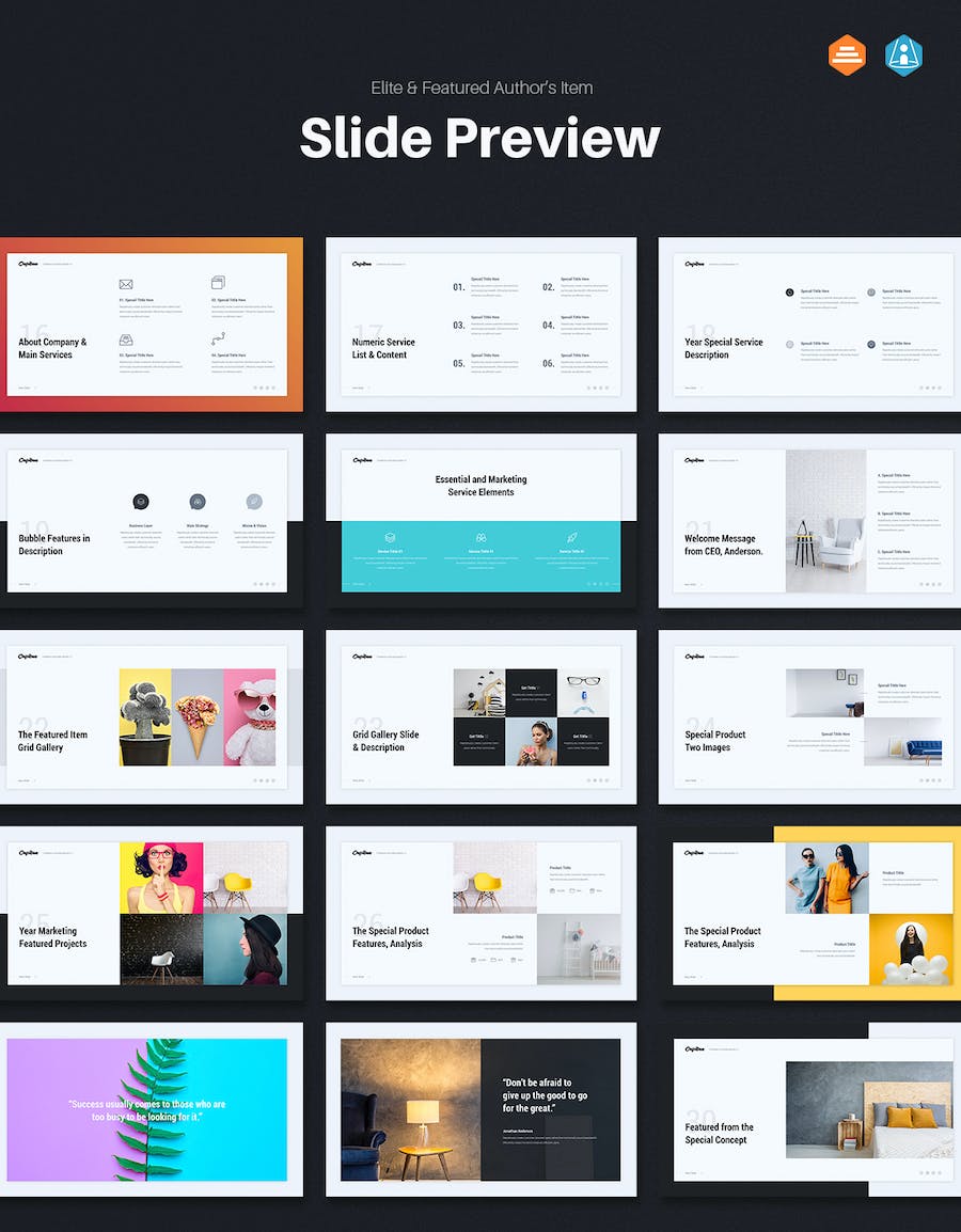 欧美极简创意商务多用途keynote模板 - 顶尖PPT