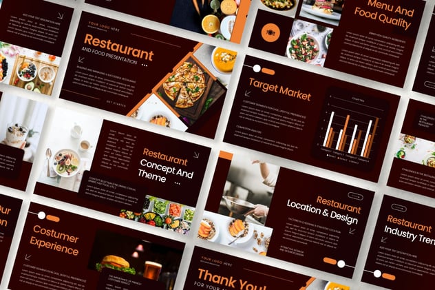 餐厅餐饮美食PowerPoint模板 - 顶尖PPT