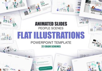 国外医学医疗健康插画高级PPT模板 - 顶尖PPT