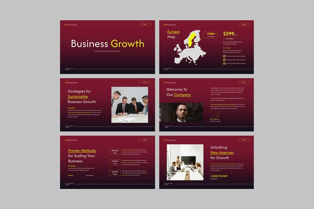 业务增长战略规划分析PPT模板 - 顶尖PPT