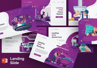 网站落地页界面设计展示PPT模板 - 顶尖PPT