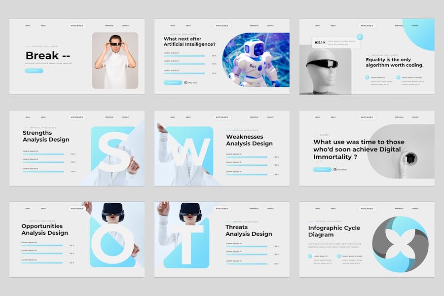 人工智能应用展示技术方案实现推介PPT模板 - 顶尖PPT