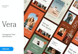 高级Instagram社交媒体故事Keynote模板 - 顶尖PPT