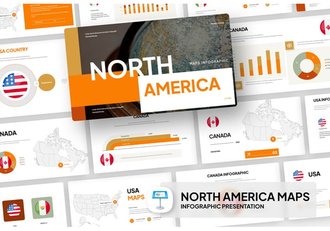 北美信息图形keynote模板 - 顶尖PPT